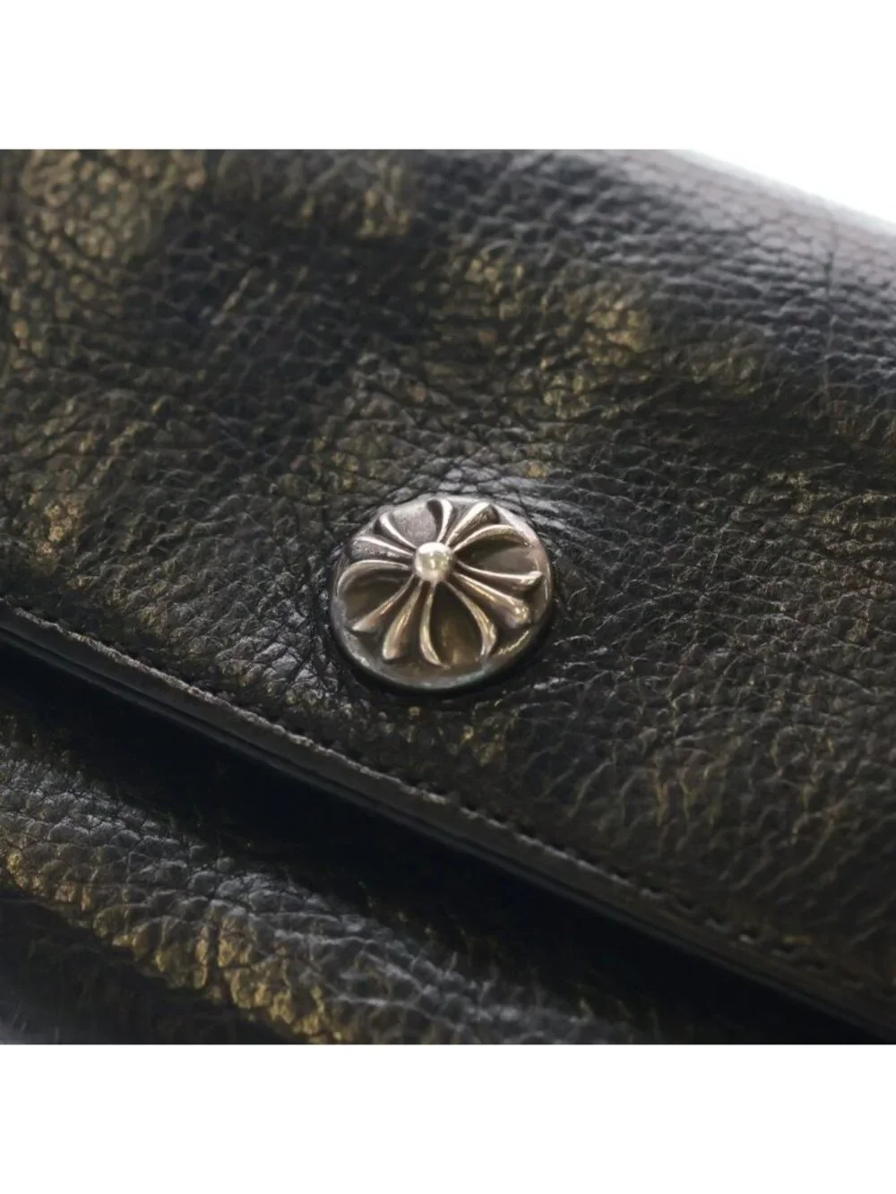 Chrome Hearts Judy Cross Ball Button Leather Wallet Black